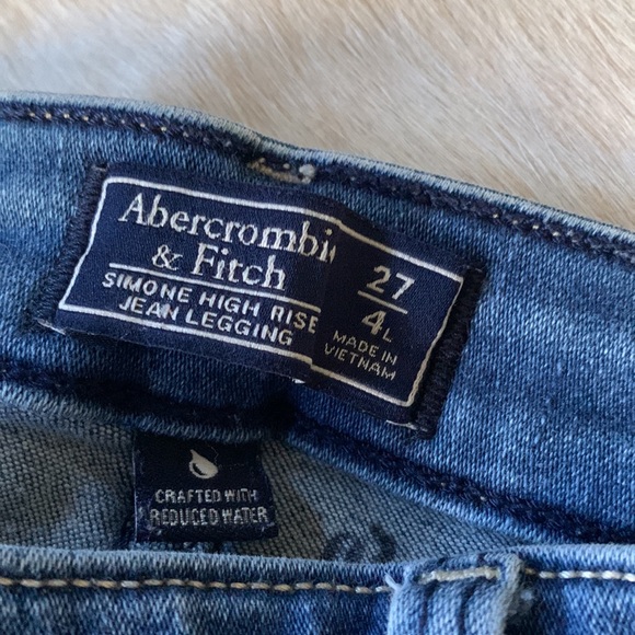 ABERCROMBIE & FITCH Medium Blue Stretch Simone High Rise JEGGINGS - Picture 3 of 12